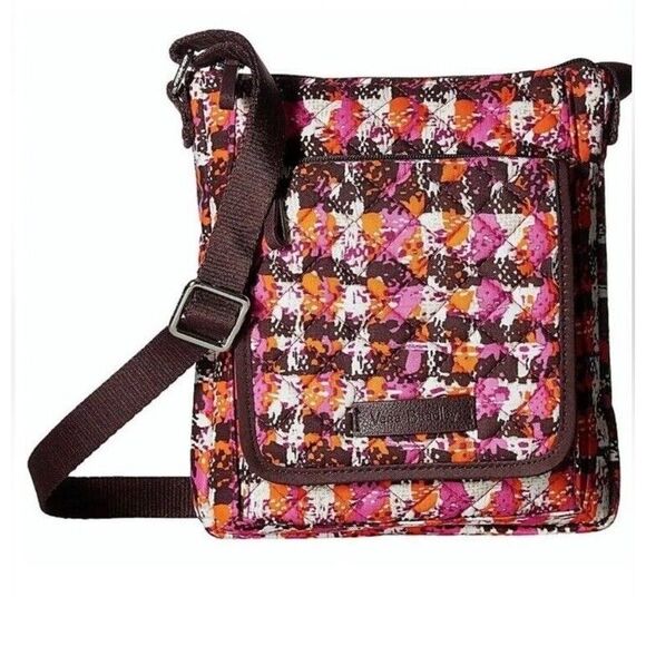 Vera Bradley Handbags - Vera‎ Bradley Iconic RFID Mini Hipster Houndstooth Tweed Pink Orange
